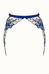 Tisja Damen Luxury Lingerie Poetica Suspender Azure Blue Size S/M M/L