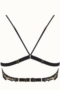 Tisja Damen Luxury Lingerie Gaia Longline Bralette black for sizes xs to large