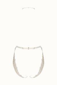 Tisja Damen Luxury Lingerie Gaia Ivory harness ouvert for sizes s/m to m/l