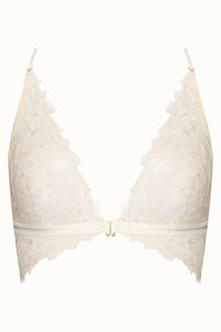 Tisja Damen Luxury Lingerie Gaia Longline Bralette Ivory for sizes xs to large