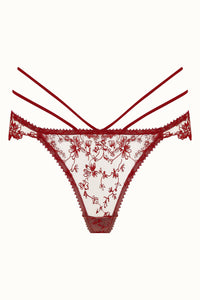 Tisja Damen Luxury Lingerie Gaia ouvert brief burgundy for sizes small to xl