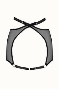 Tisja Damen Luxury Lingerie Myth Longline suspender brief black sizes s/m to m/l
