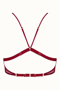 Tisja Damen Luxury Lingerie Myth longline bralette burgundy size xs to large