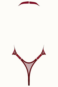 Tisja Damen Luxury Lingerie Myth open body burgundy size s/m untill m/l