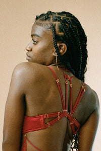 ''Sphinx'' MEDIUM ~ wired bra ~ burgundy