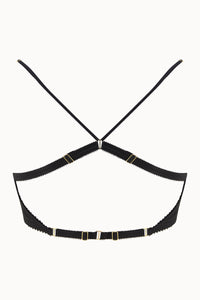 Tisja Damen Luxury Lingerie Serica longline bralette black size xs to large