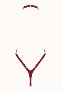 Tisja Damen Luxury Lingerie Serica open body burgundy size s/m to m/l