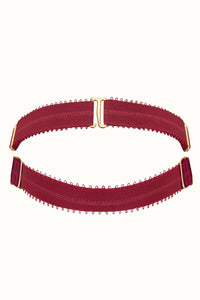 Tisja Damen Luxury Lingerie Signature Neck Collar Burgundy One Size