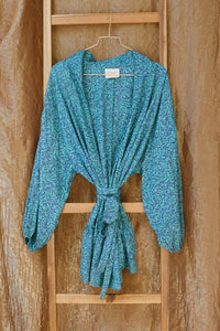 Tisja Damen Luxury Lingerie Lyon Robe Ocean Blue