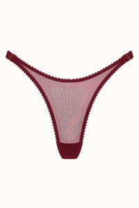 Tisja Damen Luxury Lingerie Myth high thong burgundy size xs to large