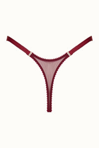 Tisja Damen Luxury Lingerie Myth high thong burgundy size xs to large
