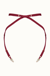 Tisja Damen Luxury Lingerie Longline Suspender Peitho Burgundy S/M M/L LL