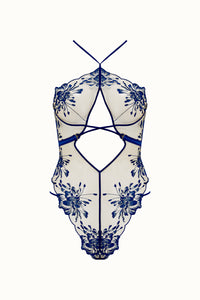 Tisja Damen Luxury Lingerie Poetica Body Azure Blue Size S M L 