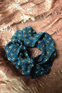 Meadow silk Scrunchie ~ ''Green Realm''