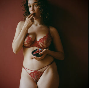 ''Sphinx'' LARGE ~ wired bra ~ burgundy