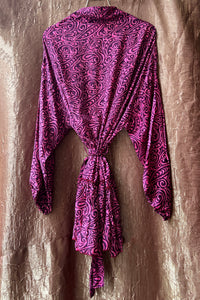 Lyon Silk Robe ~ ''Dancing swirl''