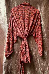 Lyon Silk Robe ~ ''Blush me feathers''
