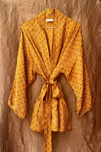 Lyon Silk Robe ~ ''Golden daisies''