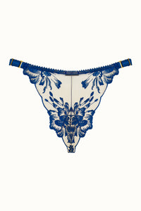 Tisja Damen Luxury Lingerie Poetica Brazilian Brief Azure Blue Size S to LL