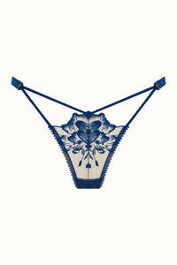 Tisja Damen Luxury Lingerie Poetica Brazilian Brief Azure Blue Size S to LL